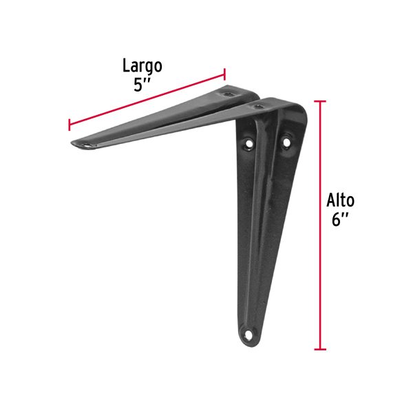 44004 - Ménsula de acero gris 5 x 6', Fiero