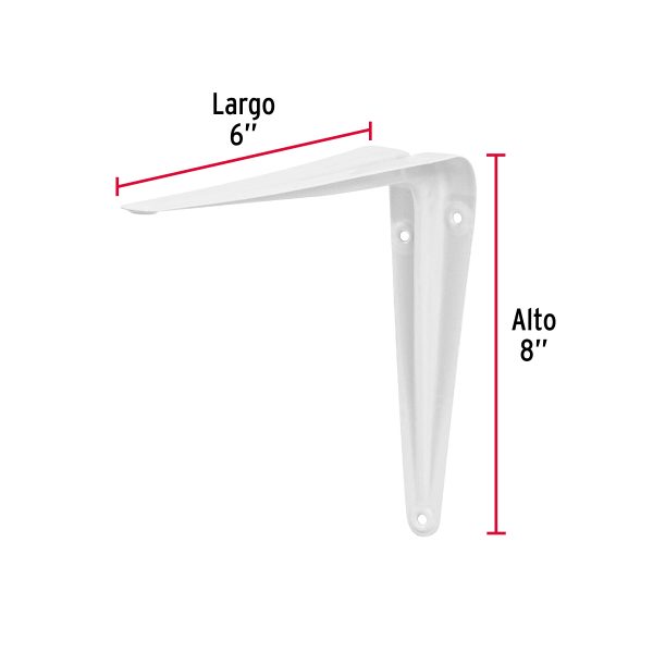 44006 - Ménsula de acero blanca 6 x 8', Fiero