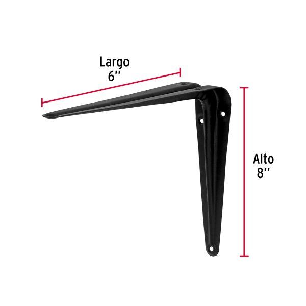 44452 - Ménsula de acero negra 6 x 8', Fiero