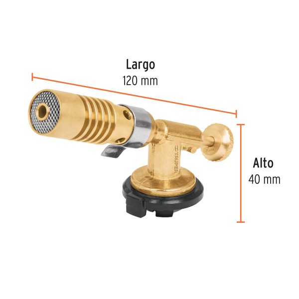 11985 - Boquilla latón, enc. manual, p/lata de gas 1/4 de vuelta