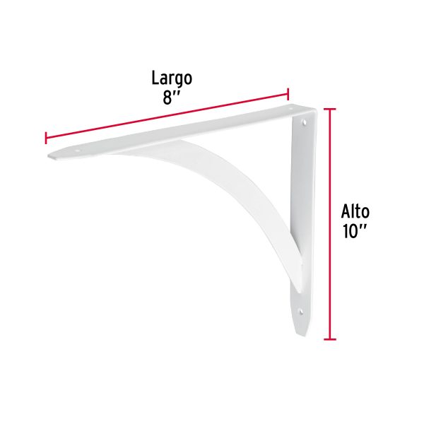 47697 - Ménsula reforzada blanca 8 x 10' diseño barra, Fiero