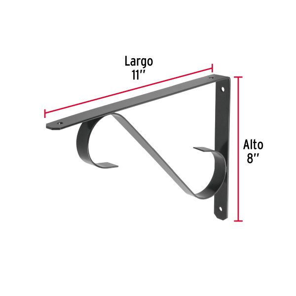 47705 - Ménsula reforzada negra diseño colonial 11 x 8', Fiero