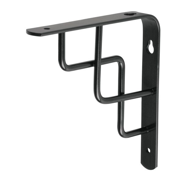 47702 - Ménsula reforzada negra 6 x 6' diseño escalera, Fiero