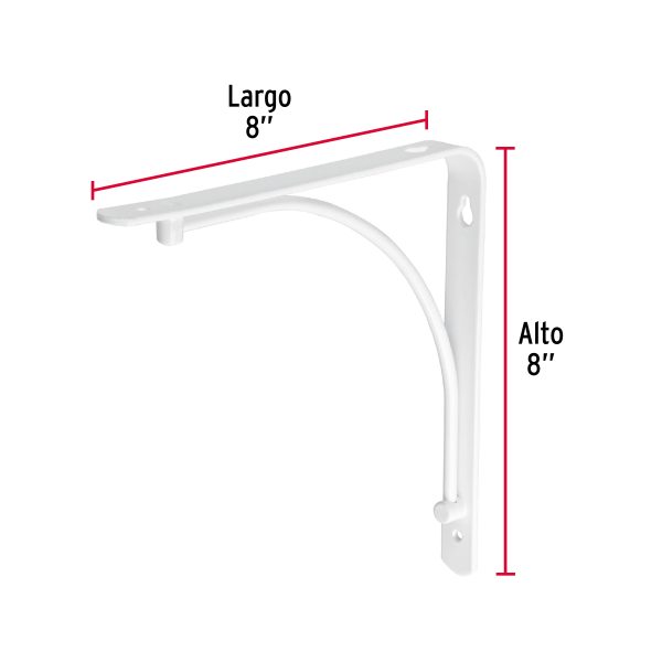 47693 - Ménsula reforzada blanca 8 x 8' diseño alambrón, Fiero