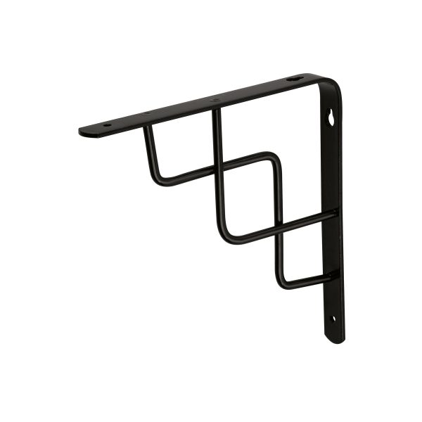 47703 - Ménsula reforzada negra 8 x 8' diseño escalera, Fiero