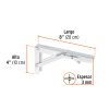 49872 - Ménsula plegable de acero blanca 4' x 8', Fiero