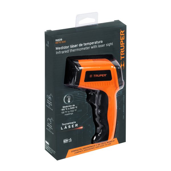 18229 - Medidor infrarrojo de temperatura de -50°C a 500°C, Truper