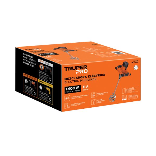 103662 - Mezcladora eléctrica 1400 W, profesional, Truper