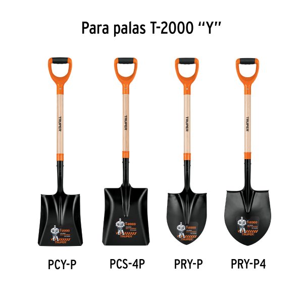 15901 - Mango de reposición para pala T-2000, puño offset 'Y', 26'