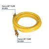 45011 - Manguera para gas, PVC amarilla, 3/8'x2 m, c/conexión, Foset