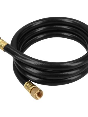 40075 - Manguera para gas, PVC negra, 3/8'x1.5 m, c/conexión, Foset