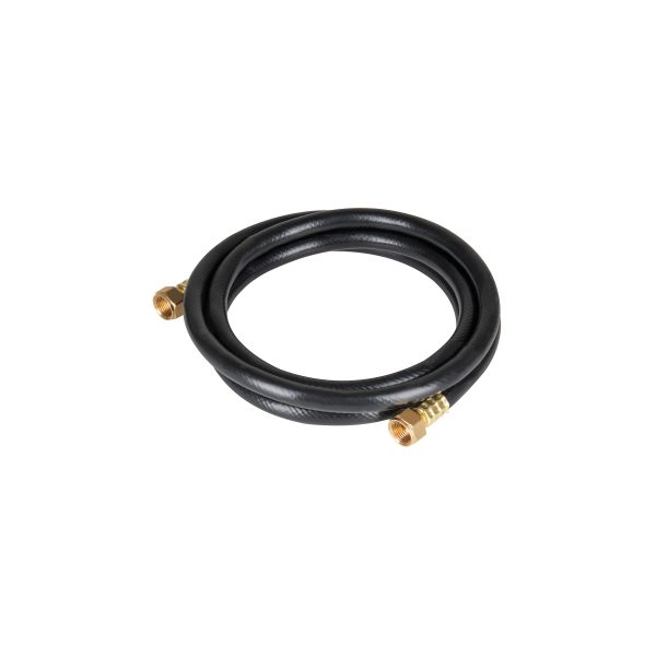 40076 - Manguera para gas, PVC negra, 3/8'x2 m, c/conexión, Foset