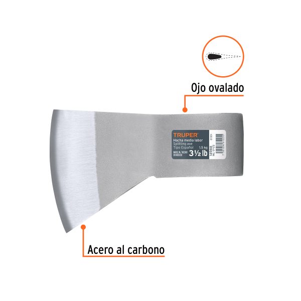 14988 - Hacha media labor 3-1/2 lb, sin mango, TRUPER