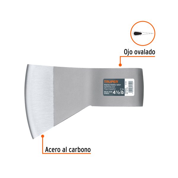 14992 - Hacha media labor 4-1/2 lb, sin mango, TRUPER