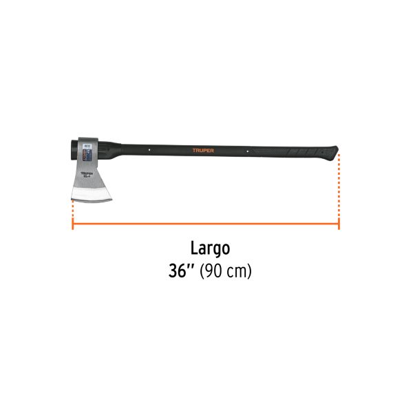 14972 - Hacha media labor 4 lb, mango de fibra de vidrio 36',TRUPER