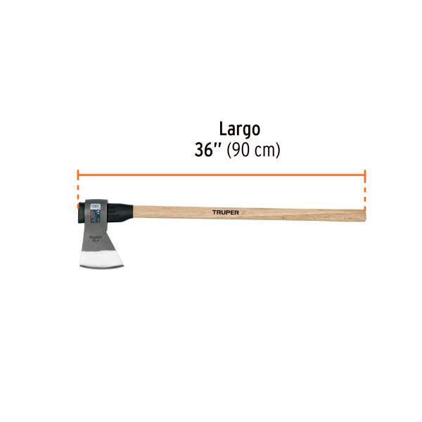 102984 - Hacha media labor 4 lb, mango de madera 36', TRUPER