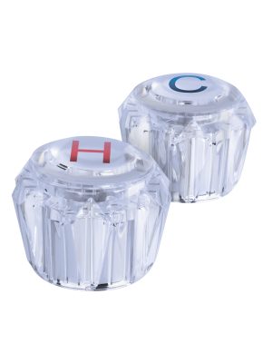 49244 - Juego 2 manerales acrílico trans p/lavabo y fregadero, Basic