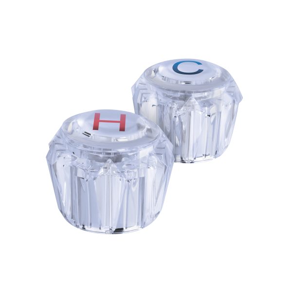 49244 - Juego 2 manerales acrílico trans p/lavabo y fregadero, Basic