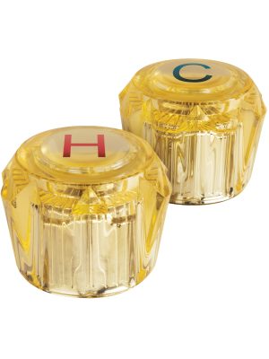 49457 - Juego 2 manerales acrílico ámbar p/lavabo y fregadero, Basic