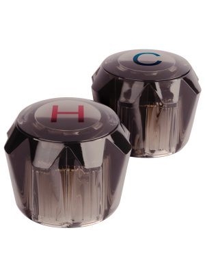 49458 - Juego 2 manerales acrílico humo p/lavabo y fregadero, Basic