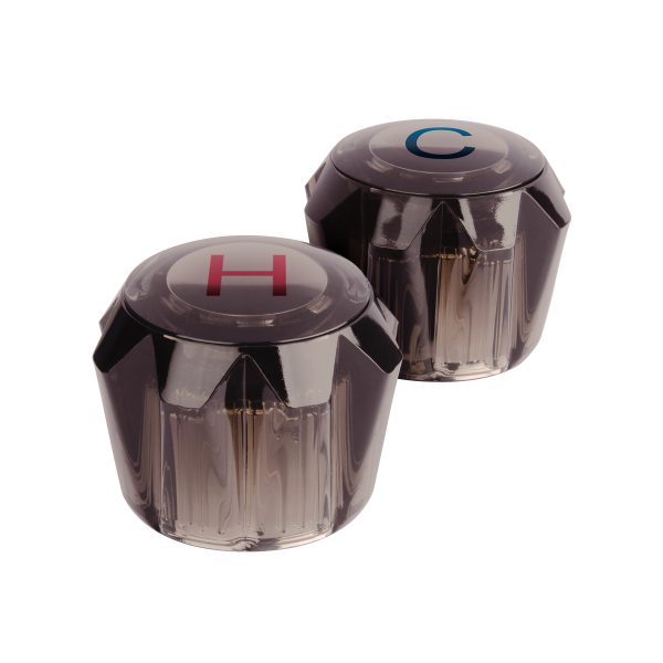 49458 - Juego 2 manerales acrílico humo p/lavabo y fregadero, Basic