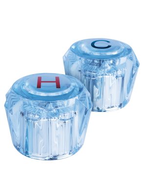 49456 - Juego 2 manerales acrílico azul p/lavabo y fregadero, Basic