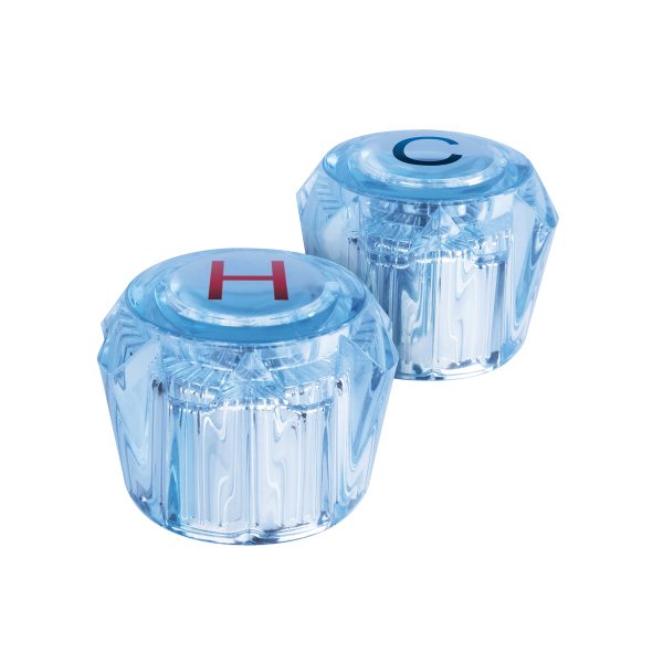 49456 - Juego 2 manerales acrílico azul p/lavabo y fregadero, Basic