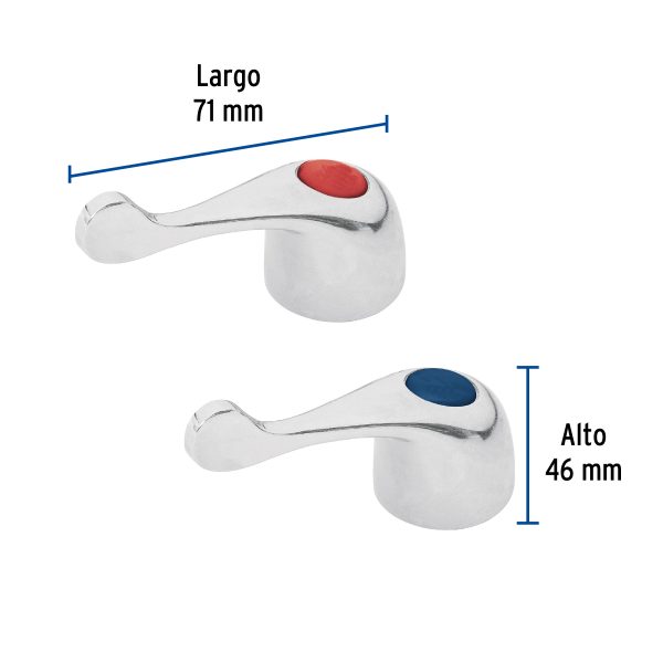 49455 - Juego de manerales de palanca p/lav-fregadero, cromo,Basic