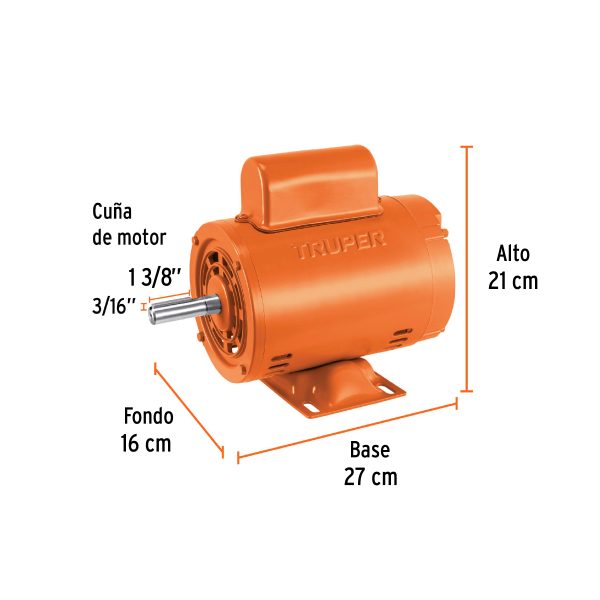 102301 - Motor eléctrico monofásico de 1/4 HP, baja velocidad, Truper