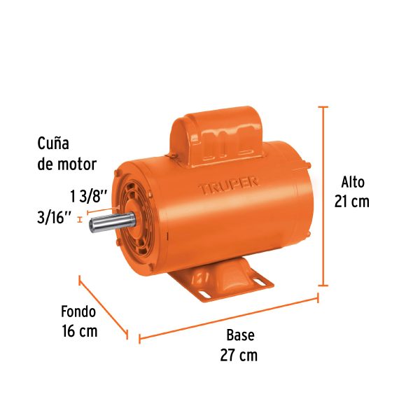 102310 - Motor eléctrico monofásico de 3/4 HP, alta velocidad, Truper