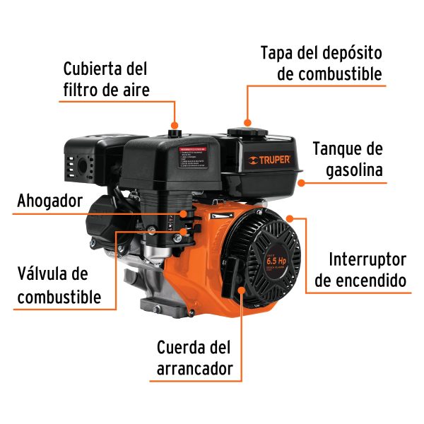 101327 - Motor a gasolina 6.5 HP, Truper