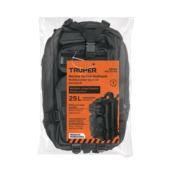 68038 - Mochila táctica negra, Truper