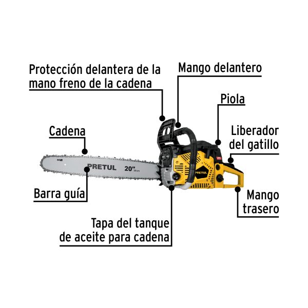 27045 - Motosierra 60 cc a gasolina con barra de 20', Pretul