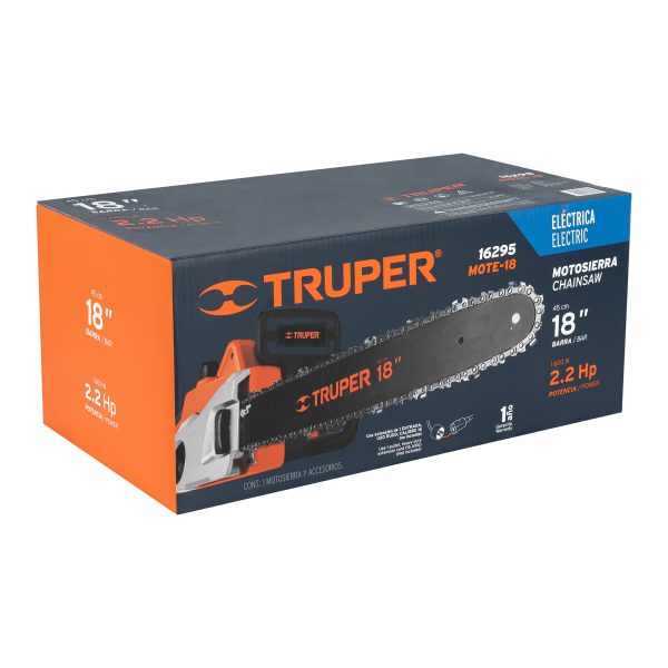 16295 - Motosierra eléctrica 1600 W con barra de 18', Truper