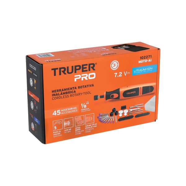 102271 - Herramienta rotativa inalámbrica 7.2V, TRUPER PRO