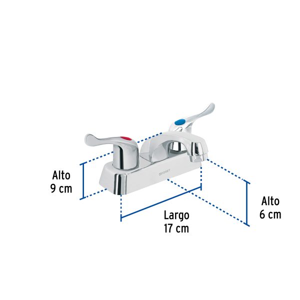 45511 - Mezcladora 4' lavabo, ABS, palanca, BASIC