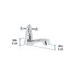 48383 - Llave individual lavabo, ABS, cruceta, BASIC