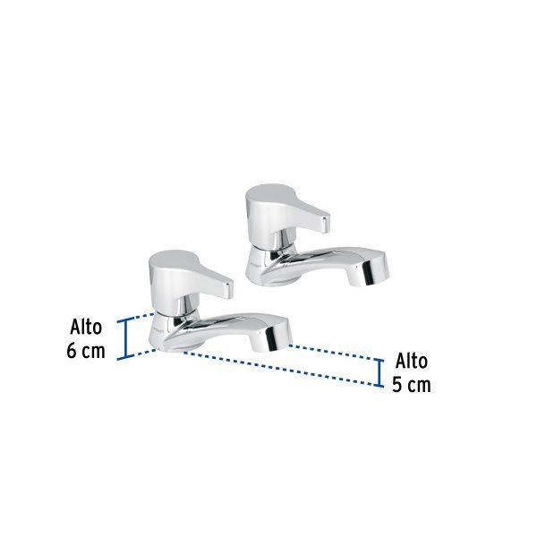 48382 - Juego llaves individuales lavabo, ABS, palanca, BASIC