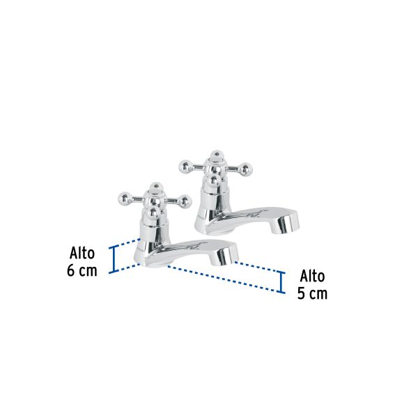 48384 - Juego llaves individuales lavabo, ABS, cruceta, BASIC