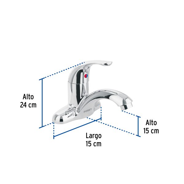 48191 - Monomando lavabo, ABS, nariz curva, BASIC