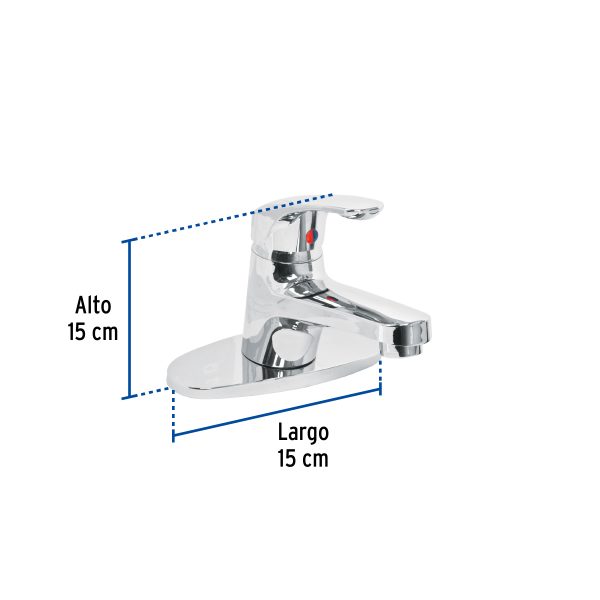 49550 - Monomando lavabo, ABS, nariz recta, con cubierta, BASIC