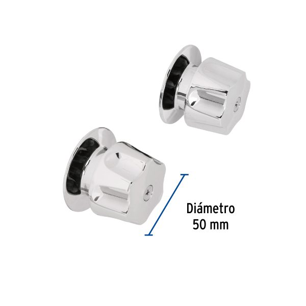 49241 - Juego de 2 manerales hex. metálicos para regadera, Basic