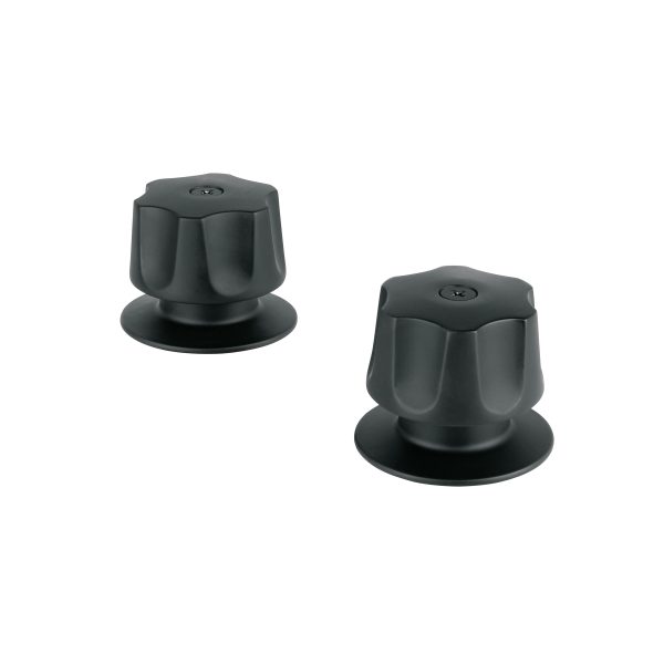 46881 - Juego de 2 manerales hex. metálicos negro p/regadera, Basic