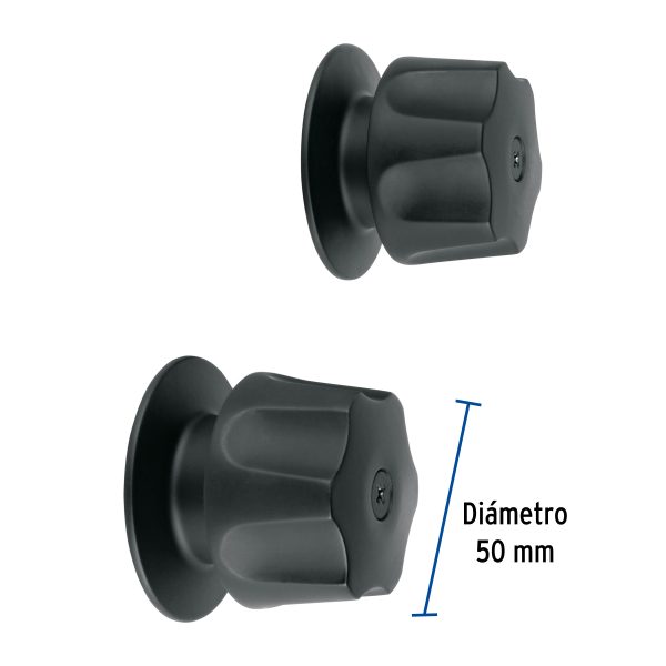 46881 - Juego de 2 manerales hex. metálicos negro p/regadera, Basic