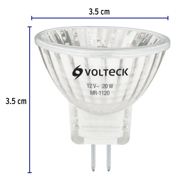47251 - Lámpara de halógeno 20 W tipo MR11 en caja, Volteck