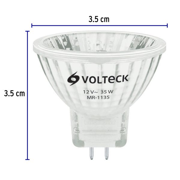47252 - Lámpara de halógeno 35 W tipo MR11 en caja, Volteck
