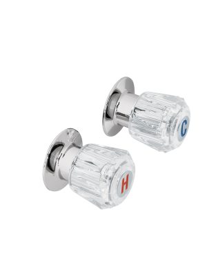 49242 - Juego de 2 manerales acrílico trans. para regadera, Basic