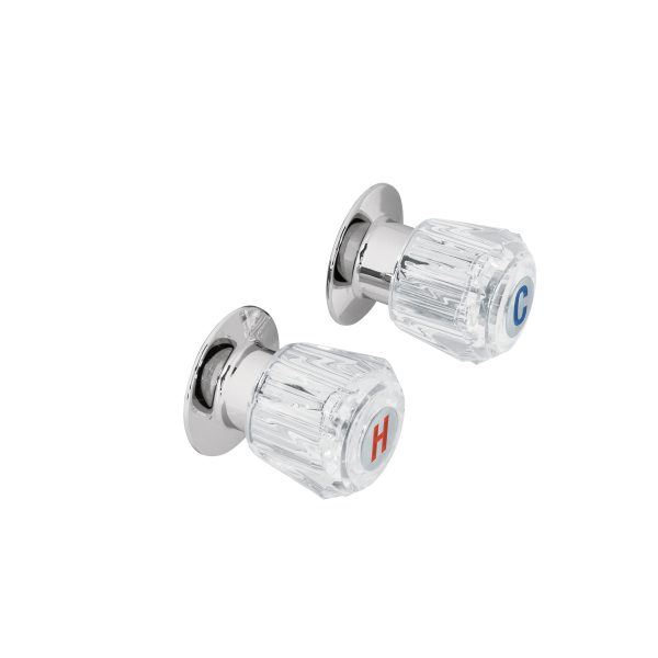 49242 - Juego de 2 manerales acrílico trans. para regadera, Basic