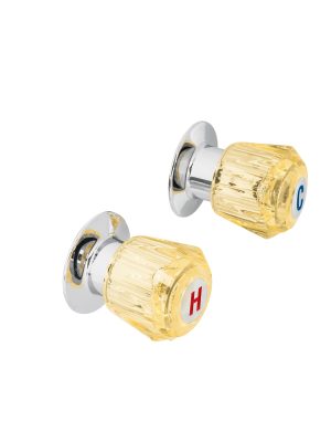 49462 - Juego de 2 manerales acrílico ámbar para regadera, Basic