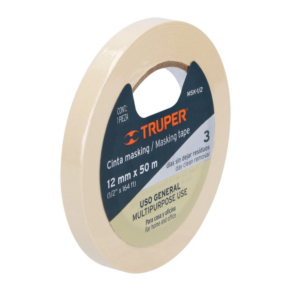 12589 - Cinta masking tape de 1/2' x 50 m, Truper